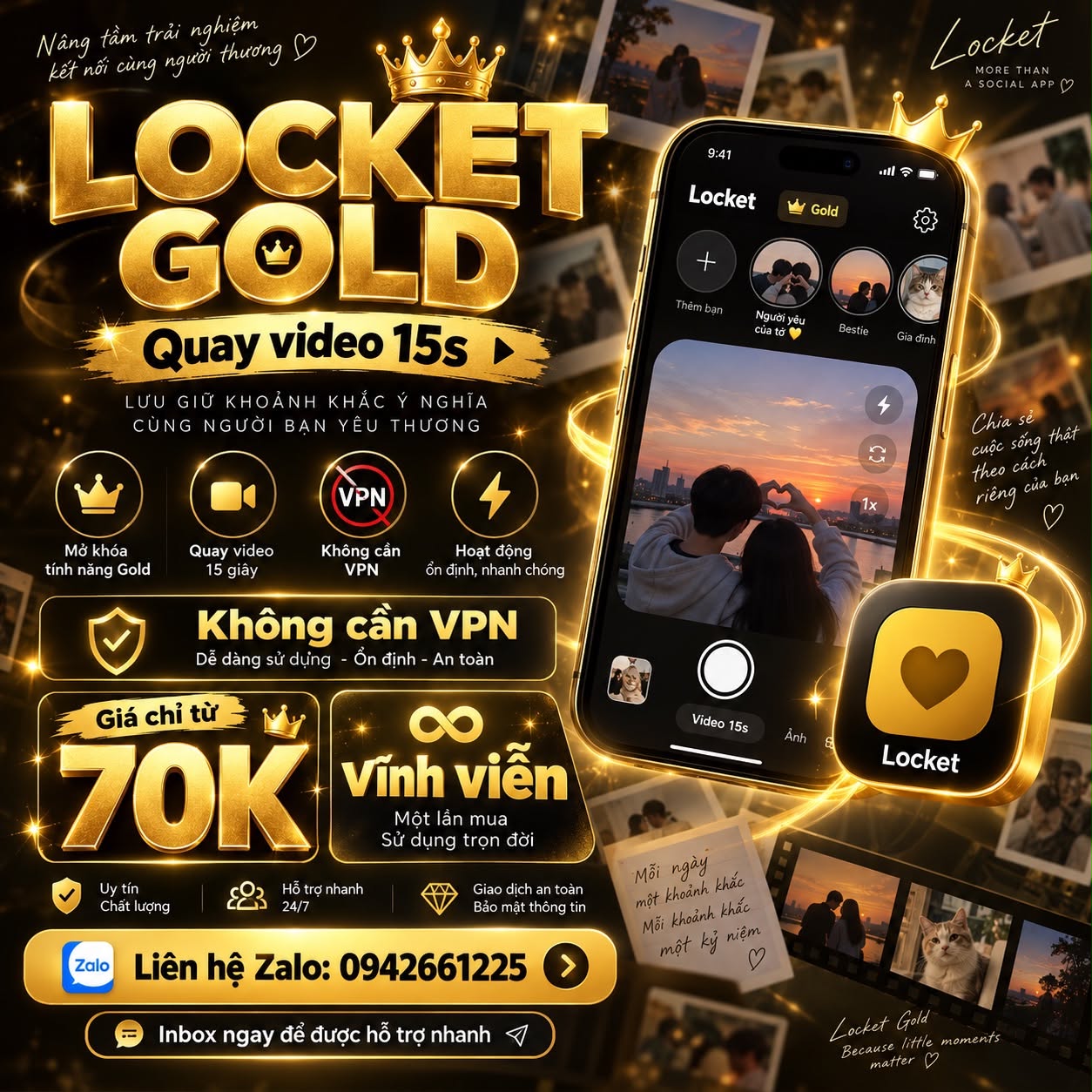 locket gold 15s 1 tháng